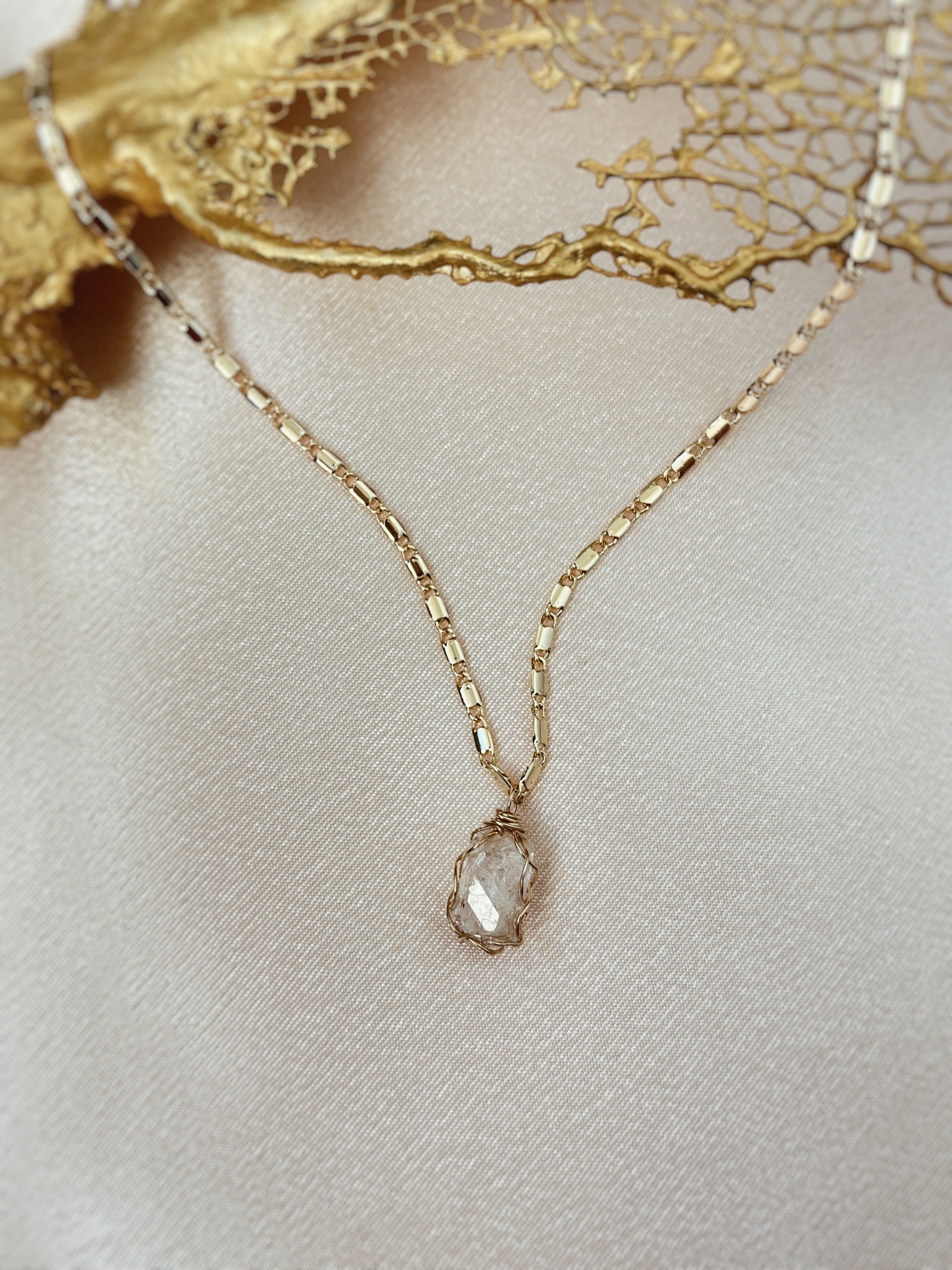 Herkimer diamond necklace