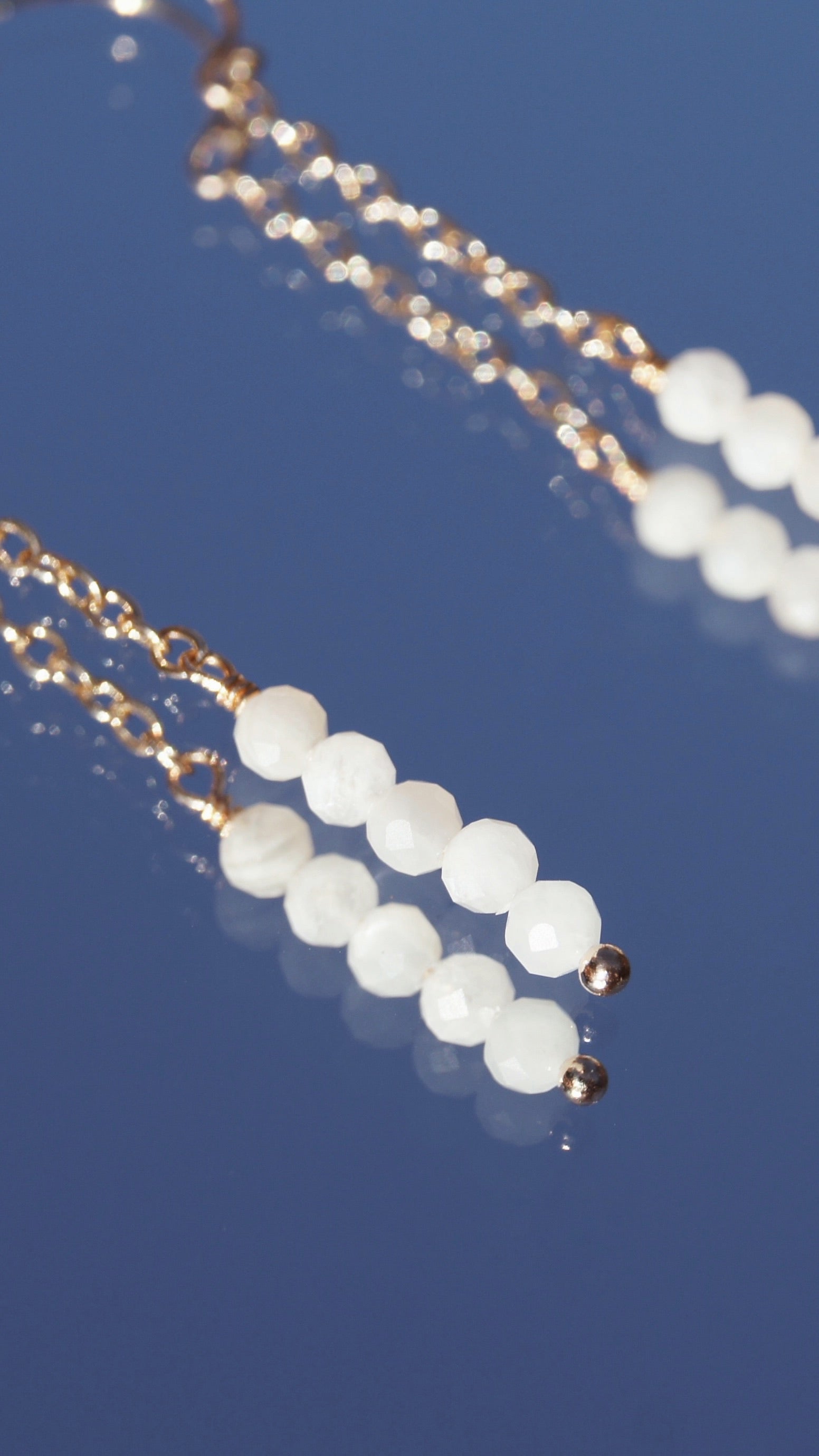 Mini moonstone dangle earrings