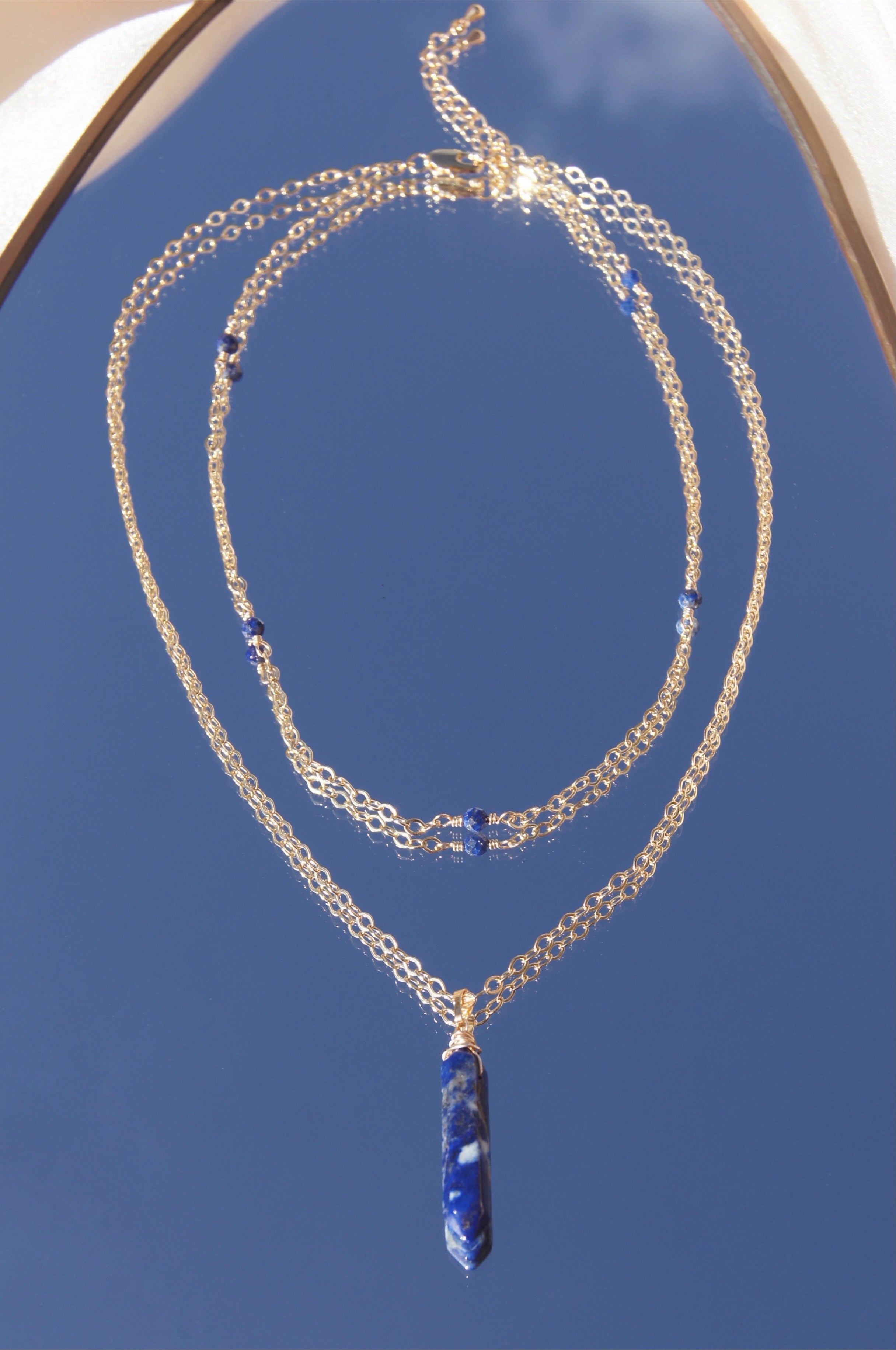 Double lapis lazuli necklace